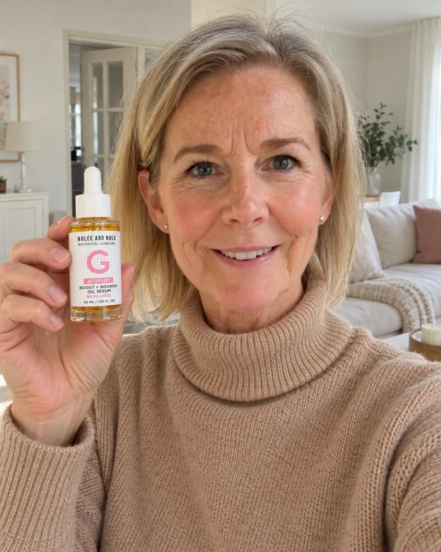 Annemieke met het Bakuchiol Oil Serum