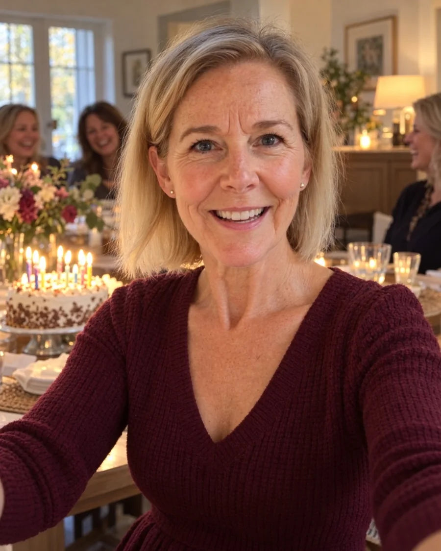 Annemieke op een verjaardag
